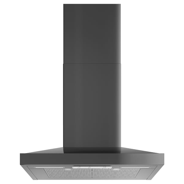 VINSTGIVANDE Wall mounted range hood, black Stainless steel - IKEA