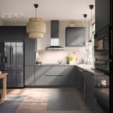 VINSTGIVANDE Wall mounted range hood, black Stainless steel