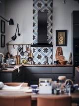 VINSTGIVANDE Wall mounted range hood, black Stainless steel