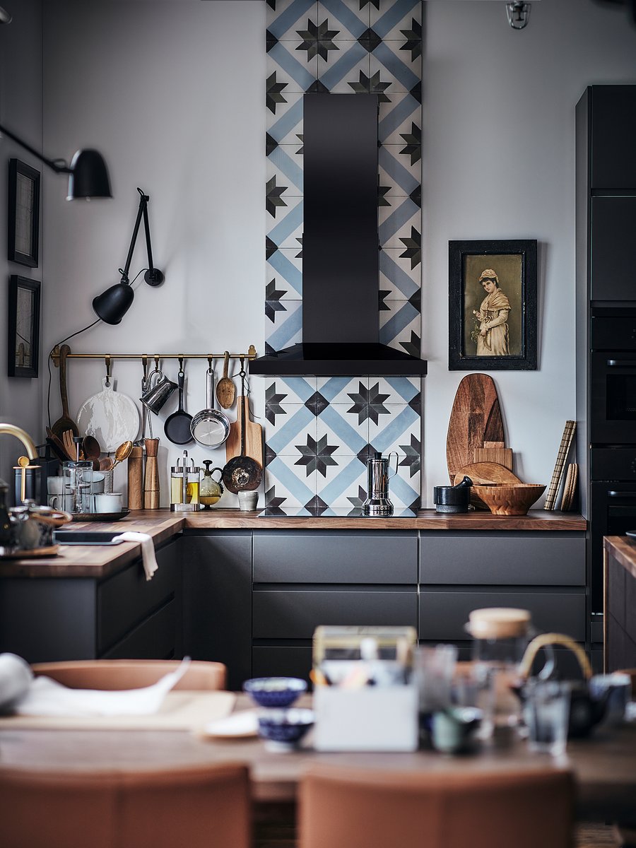 VINSTGIVANDE wall mounted range hood, black Stainless steel IKEA