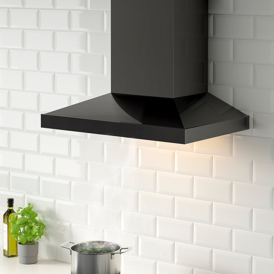 VINSTGIVANDE wall mounted range hood, black Stainless steel IKEA