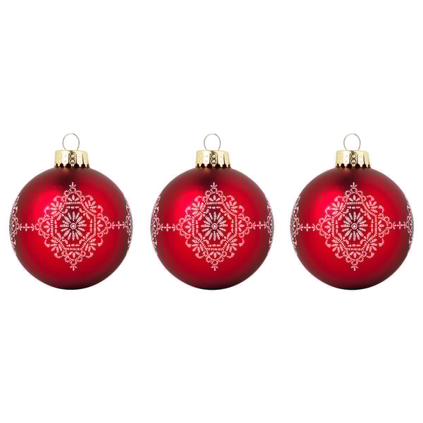 Vinter 2020 Ornament Glass Red White Ikea