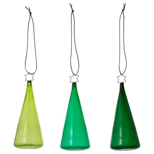 Vinter 2021 Hanging Decoration Christmas Tree Glass Green Ikea
