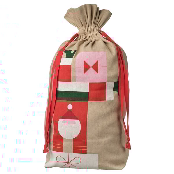 VINTERFINT Bag with string, Santa Claus pattern, 35 ½x22 "