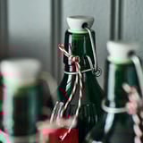 VINTERFINT Bottle with stopper, glass green, 17 oz
