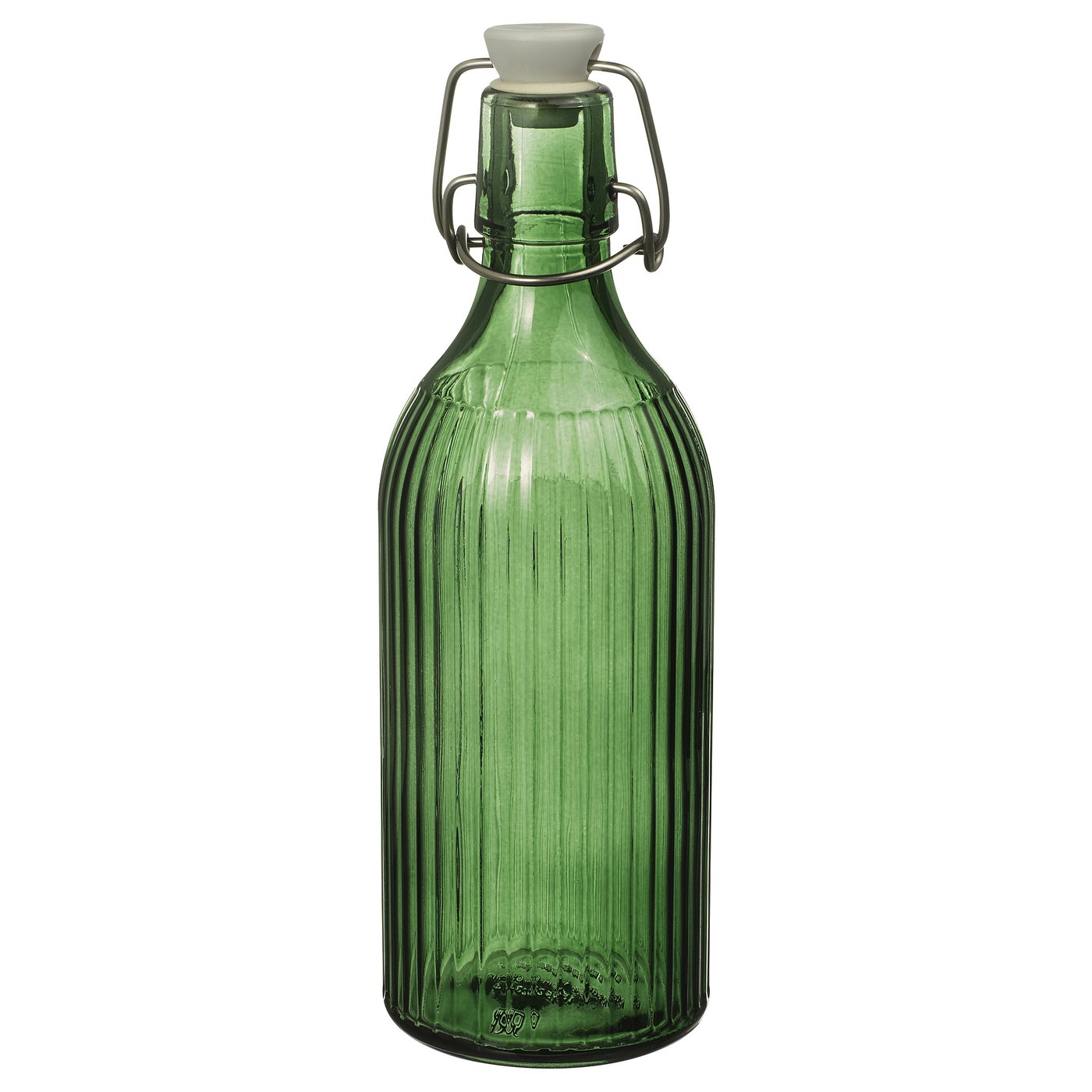Bottle With Stopper, Glass Green