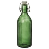 VINTERFINT Bottle with stopper, glass green, 17 oz