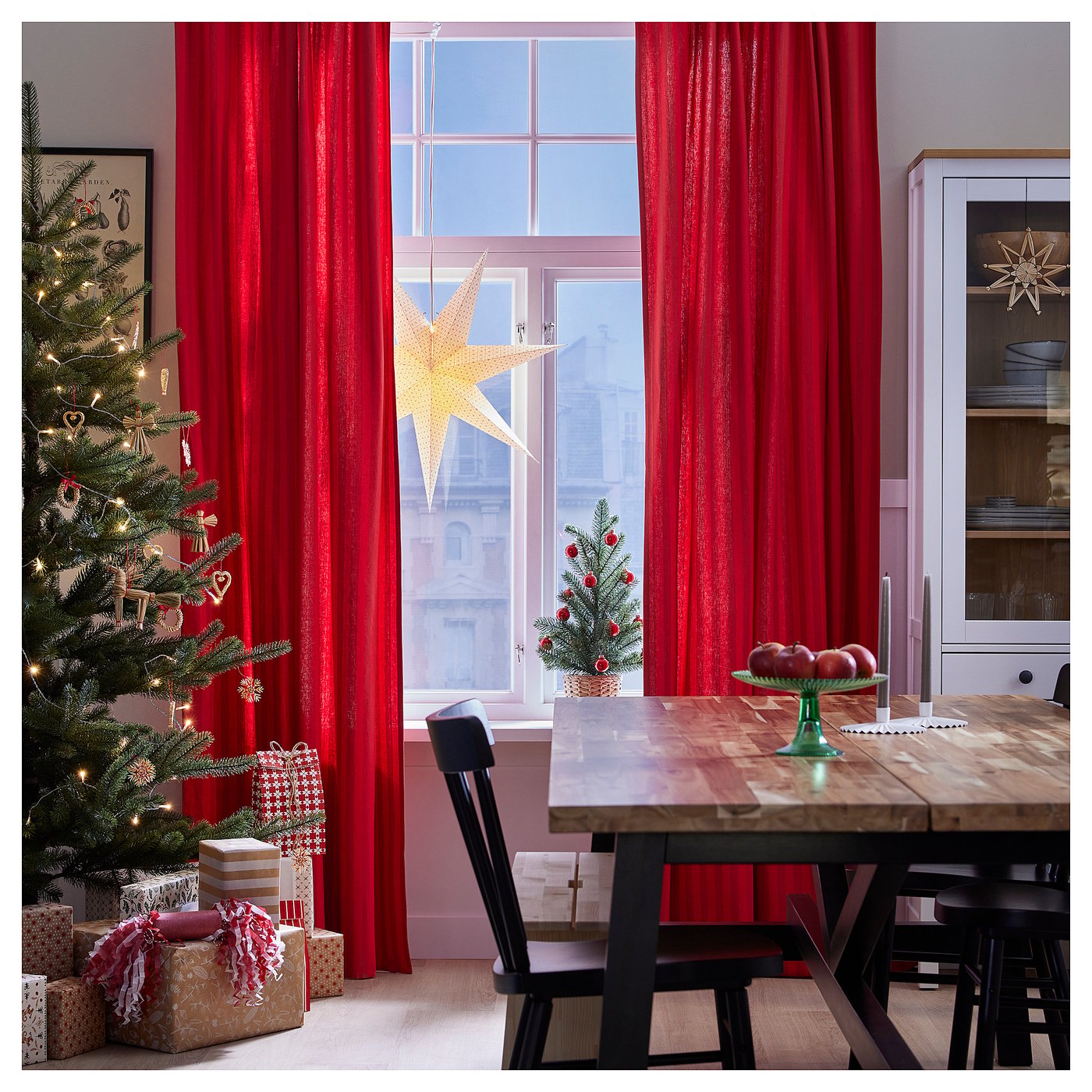 Red Dining Room Curtains