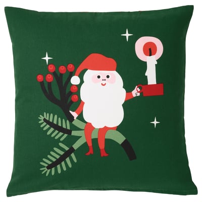 VINTERFINT Cushion cover, Santa Claus pattern green, 20x20 "