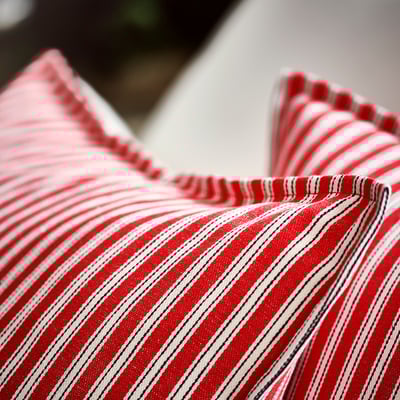 VINTERFINT Cushion cover, stripe red/white, 20x20 "