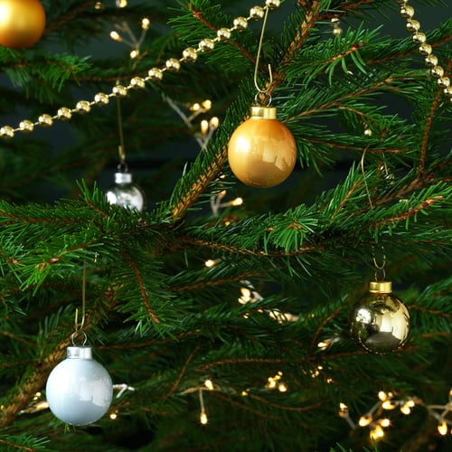 VINTERFINT Decoration, ornament, glass gold/white, 1 ½" IKEA