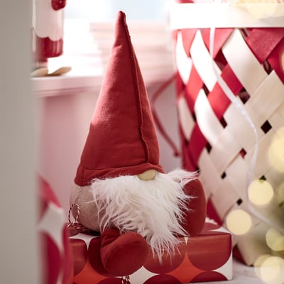 VINTERFINT Decoration, Santa Claus sitting/red, 11 3/4 "