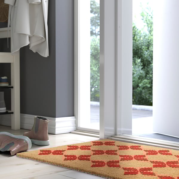 VINTERFINT Door mat, red, 2'0"x2'11" IKEA