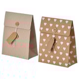 VINTERFINT Gift bag, mixed patterns brown, 7 ¾x10 ¼ "