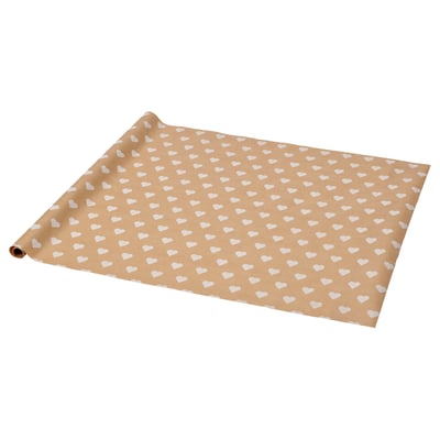 VINTERFINT Gift wrap, roll, heart pattern/brown, 10x2.30 '/22.60 sq feet