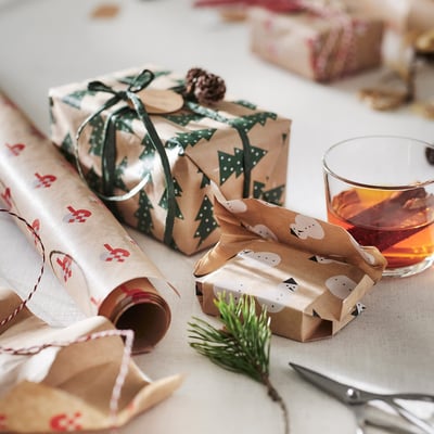 VINTERFINT Gift wrap, roll, mixed patterns/multicolor, 9.84x2.30 '/22.60 sq feet