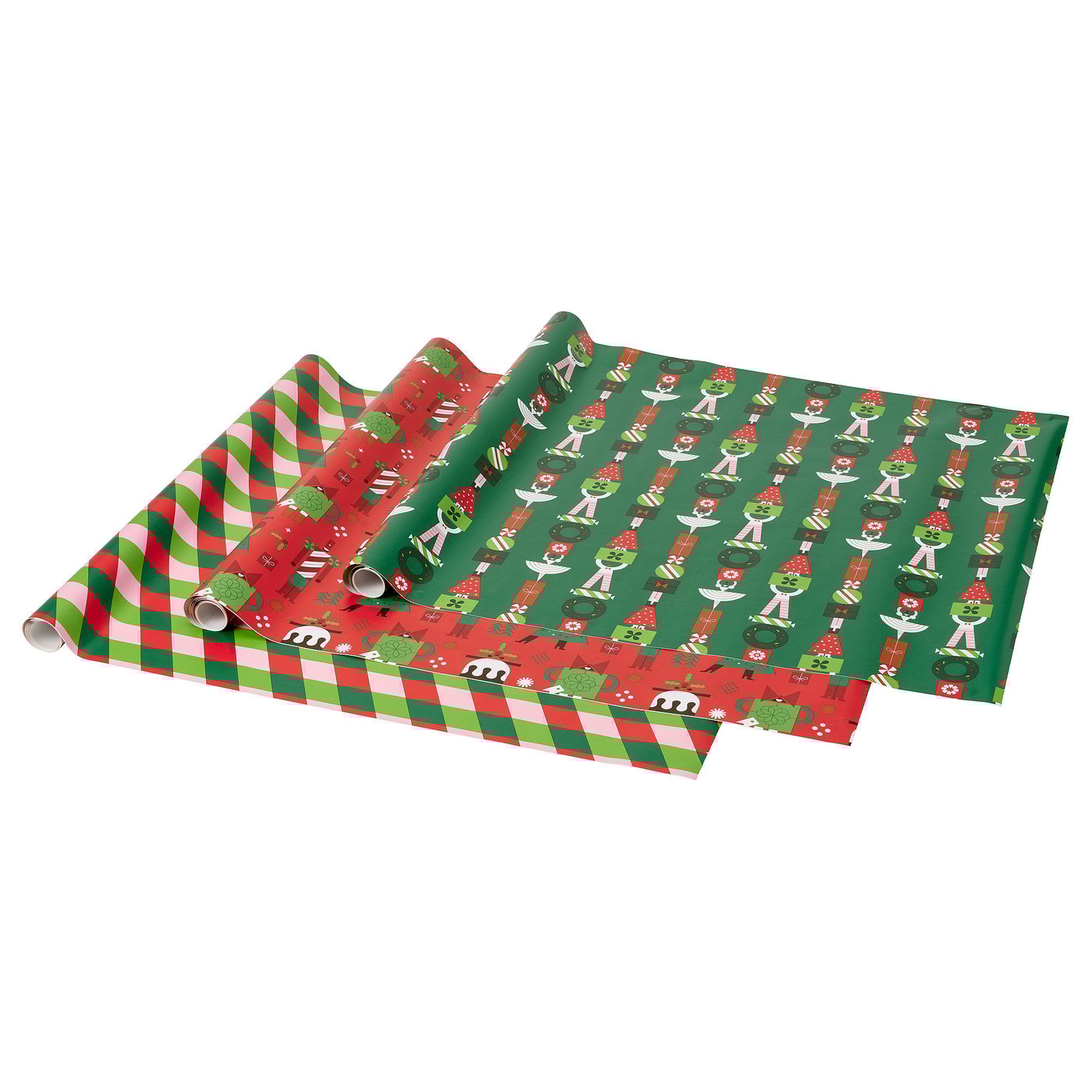 Gift Wrap, Roll, Mixed Patterns Red/Green