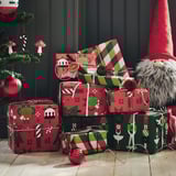 VINTERFINT Gift wrap, roll, mixed patterns red/green, 9.84x2.30 '/22.60 sq feet