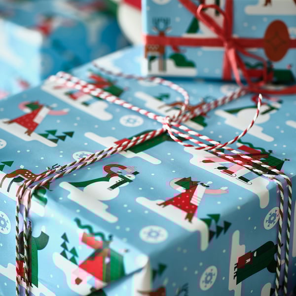VINTERFINT Gift wrap, roll, winter blue, 10x2.30 '/22.60 sq feet