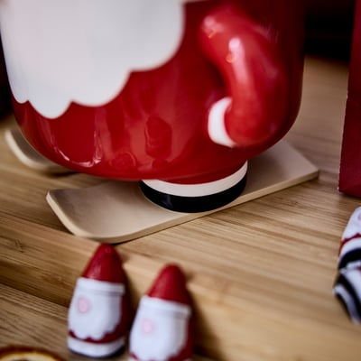 VINTERFINT Jar with lid, Santa Claus red, 34 oz