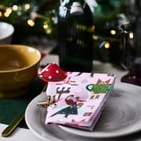 VINTERFINT Paper napkin, mixed patterns pink, 13x13 "