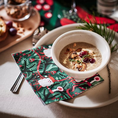 VINTERFINT Paper napkin, Santa Claus pattern green, 13x13 "