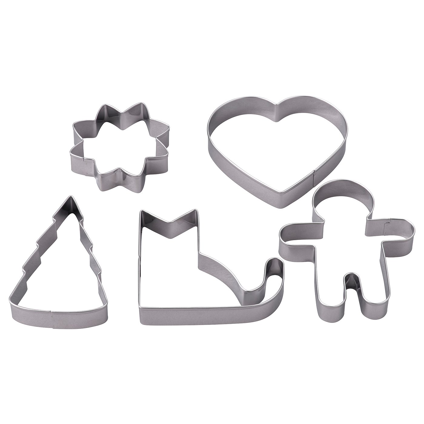 Pastry Cutter, Set Of 5, Mixed Shapes Stainless Steel