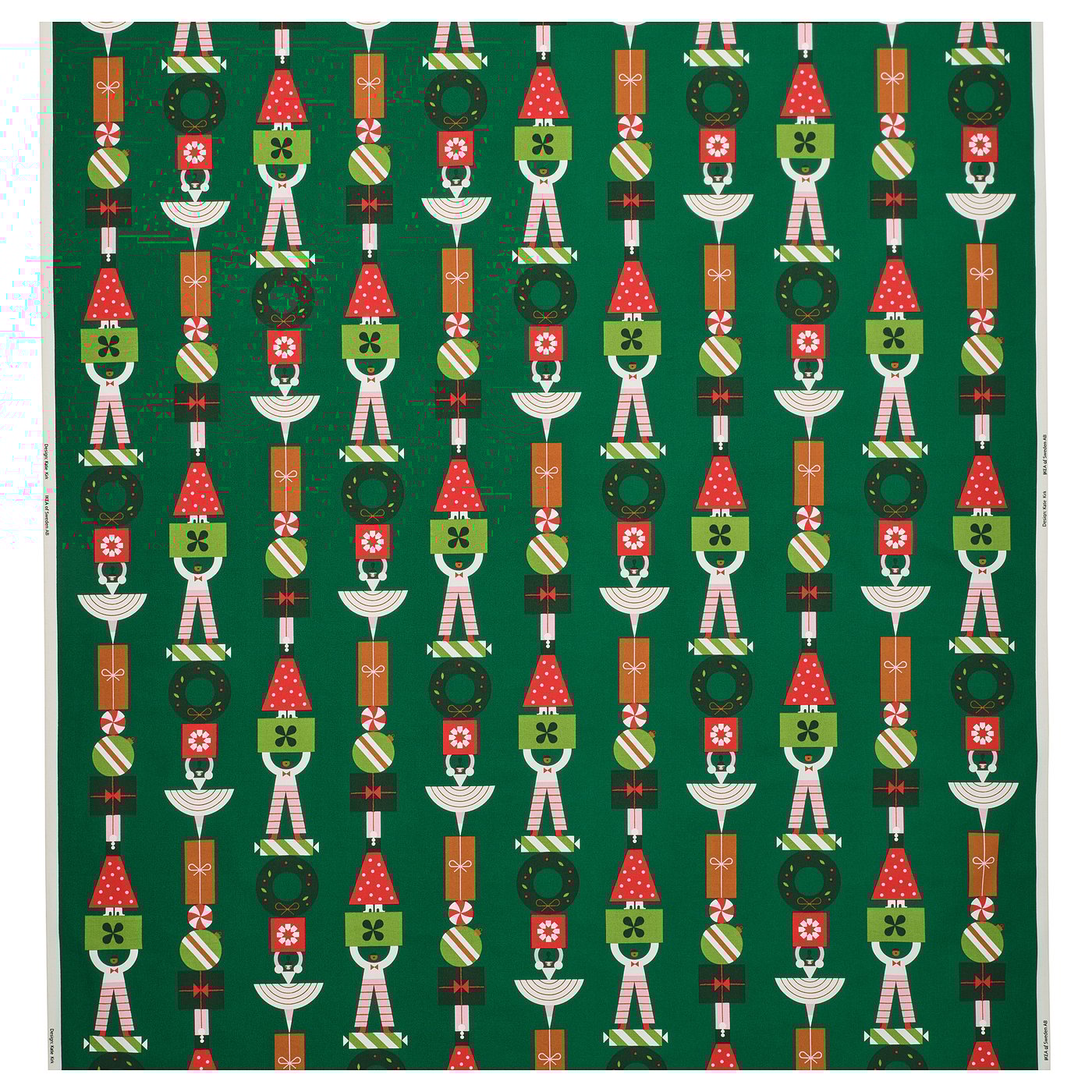 Pre-Cut Fabric, Christmas Motifs Green