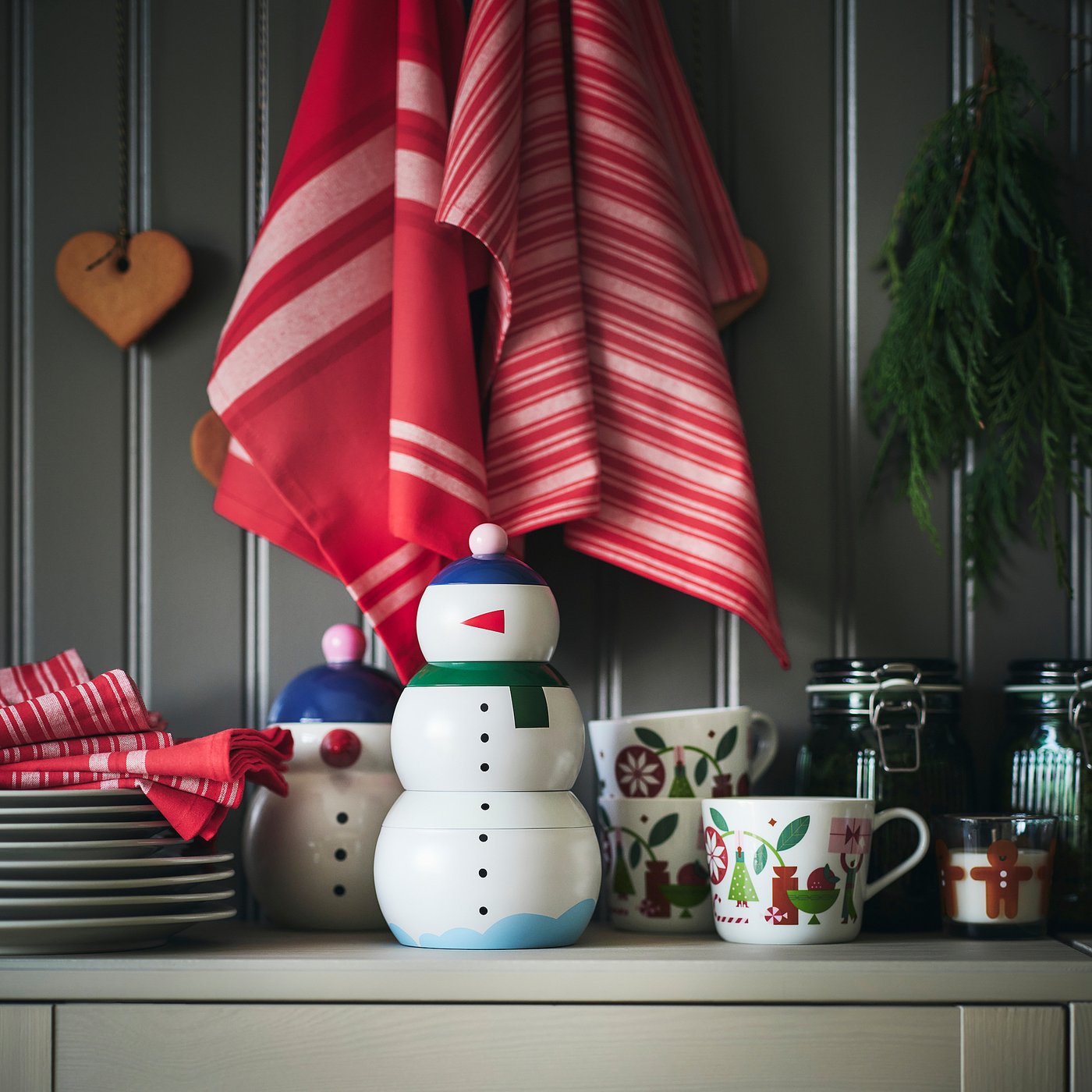 VINTERFINT tin with lid, set of 3, snowman - IKEA