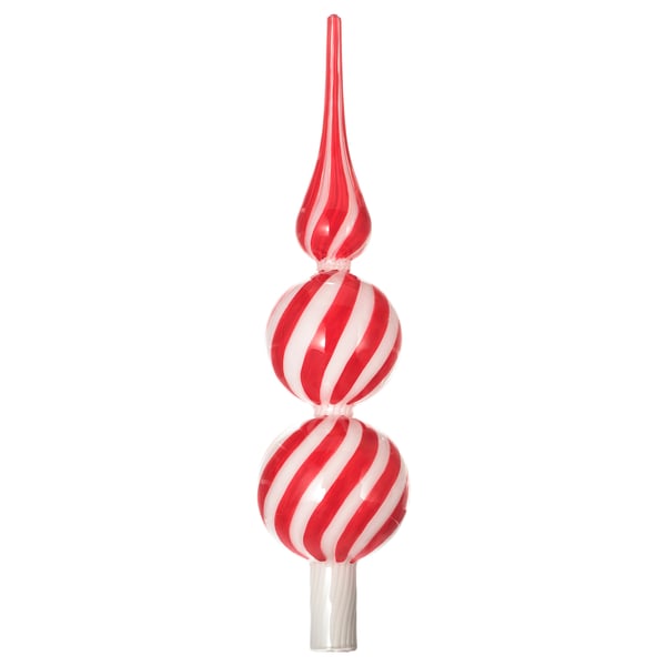 VINTERFINT Top spire, glass red/white, 11 "