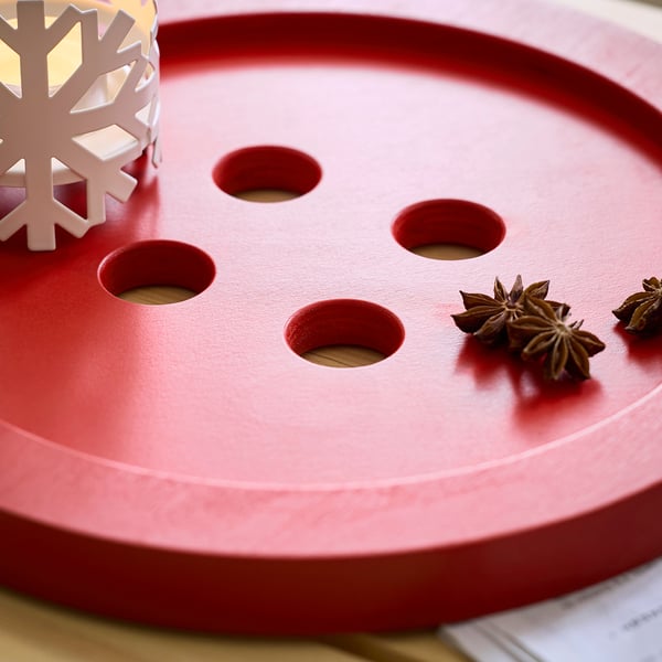 VINTERFINT Tray, button red, 12 "