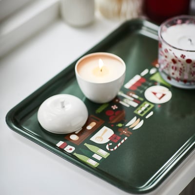 VINTERFINT Tray, green, 15x11 "
