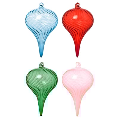 VINTERFINT Tree ornament, bauble glass/mixed colors, 2 ¼ "
