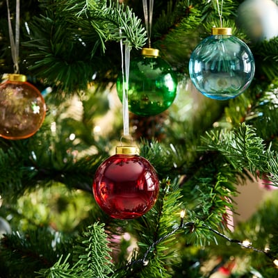 VINTERFINT Tree ornament, bauble glass/mixed colors, 2 ¼ "