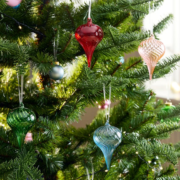VINTERFINT Tree ornament, bauble glass/mixed colors, 2 ¼ "