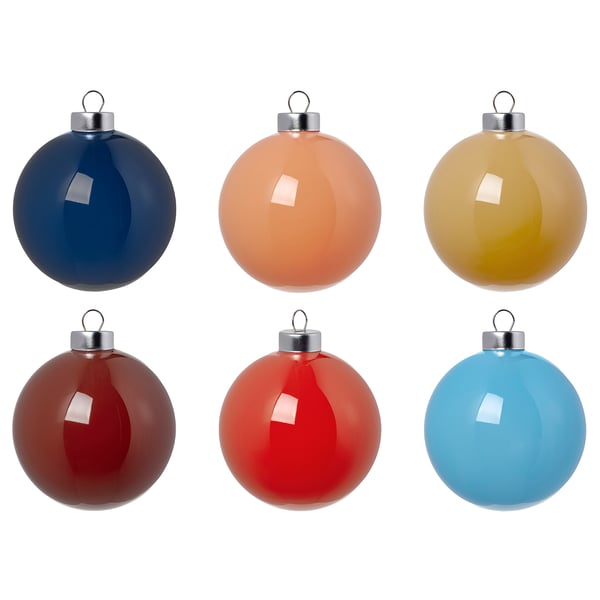 VINTERFINT Tree ornament, bauble glass/mixed colors, 3 1/8 "