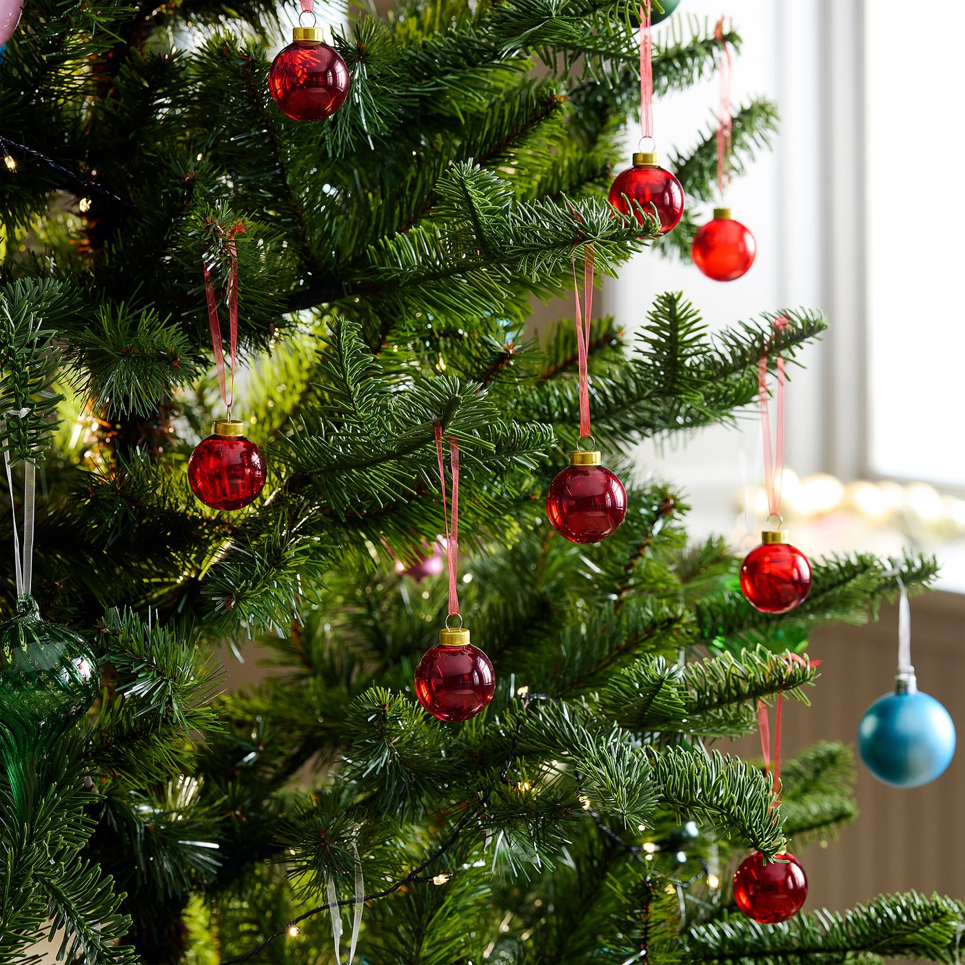 Tree ornament, bauble glass/red 2
