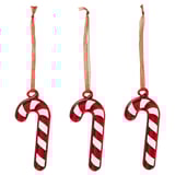 VINTERFINT Tree ornament, glass/candy cane red/white, 3 ¼ "
