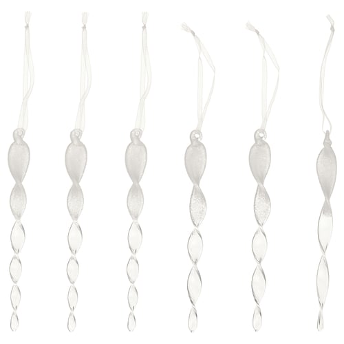 VINTERFINT Tree ornament, icicle-shaped clear glass, 6 ¼ "