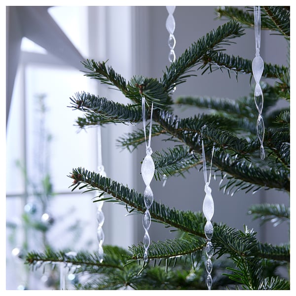 VINTERFINT Tree ornament, icicle-shaped clear glass, 6 ¼ "
