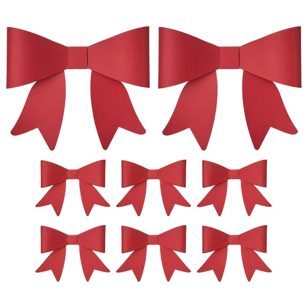 VINTERFINT Tree ornament set of 8, bow red