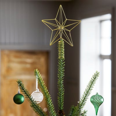VINTERFINT Tree topper, star, gold, 9 ¾ "