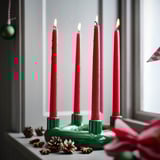 VINTERFINT Unscented taper candle, red, 9 ¾ "