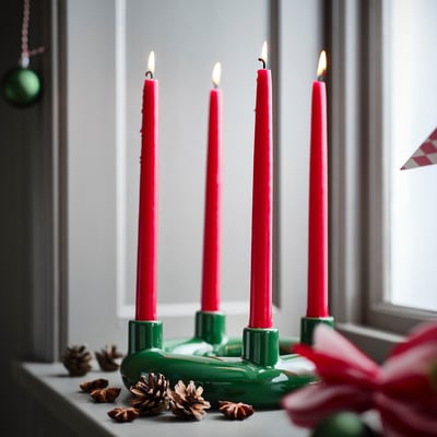 VINTERFINT Unscented taper candle, red, 9 ¾ "