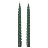 VINTERFINT Unscented taper candle, spiral green, 9 ¾ "
