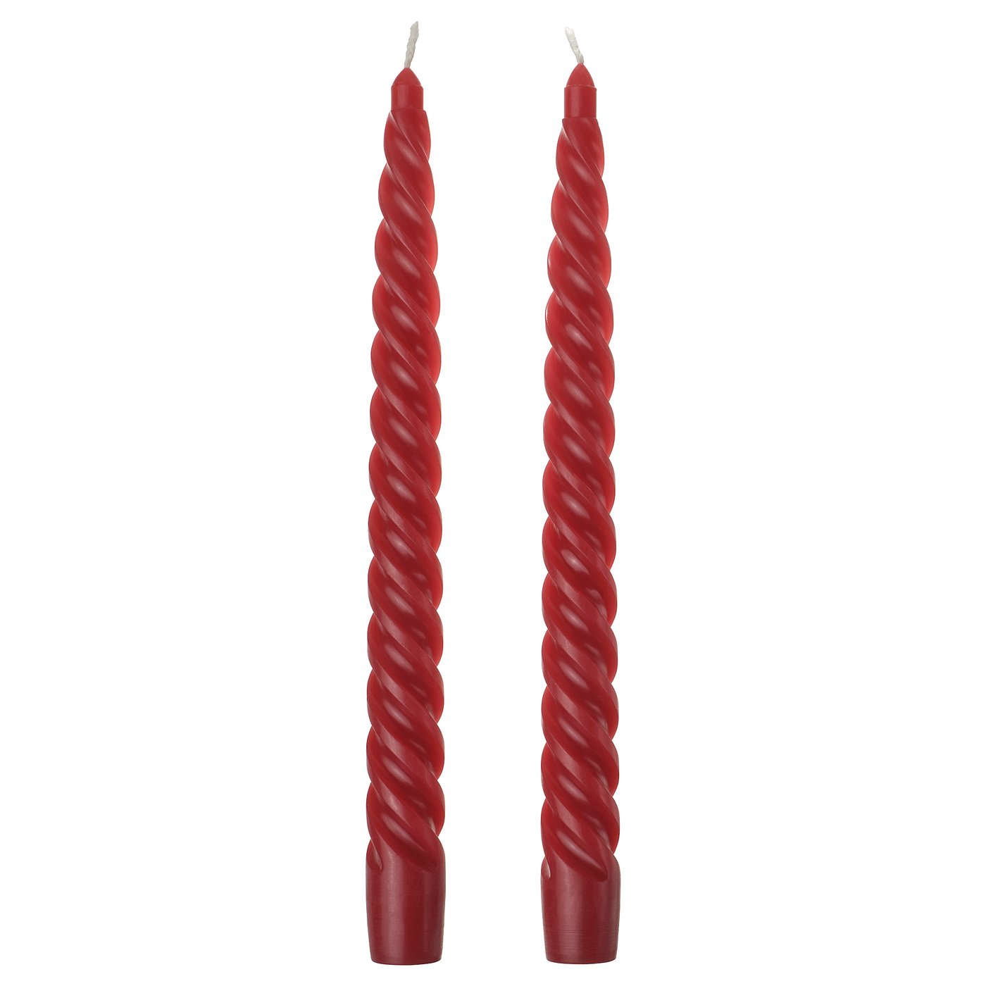 Unscented Taper Candle, Spiral Red