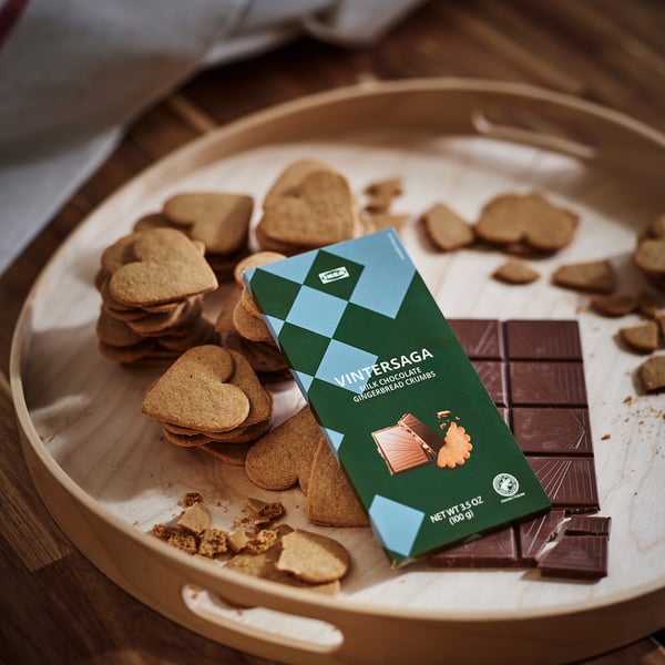 VINTERSAGA Milk chocolate bar, gingerbread crumbs Rainforest Alliance Certified, 4 oz