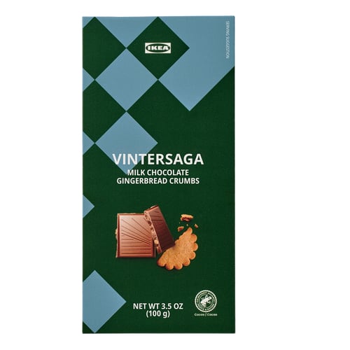 VINTERSAGA Milk chocolate bar, gingerbread crumbs Rainforest Alliance Certified, 4 oz