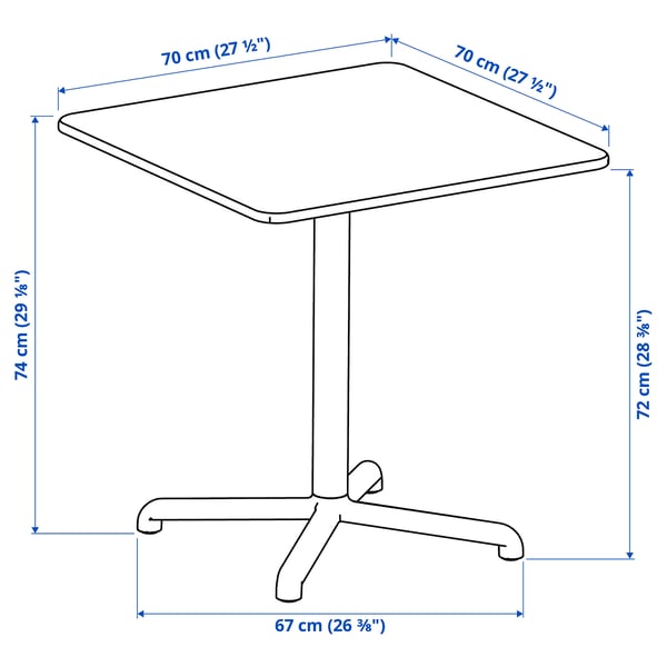 VISINGSÖ Table, outdoor/deep green, 27 1/2x27 1/2 "