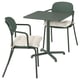 VISINGSÖ / VISINGSÖ Bistro set, outdoor deep green/deep green Kuddarna light gray-beige, 27 1/2x27 1/2 "